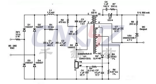 中功率USB充電器電路 中功率USB充電器電路